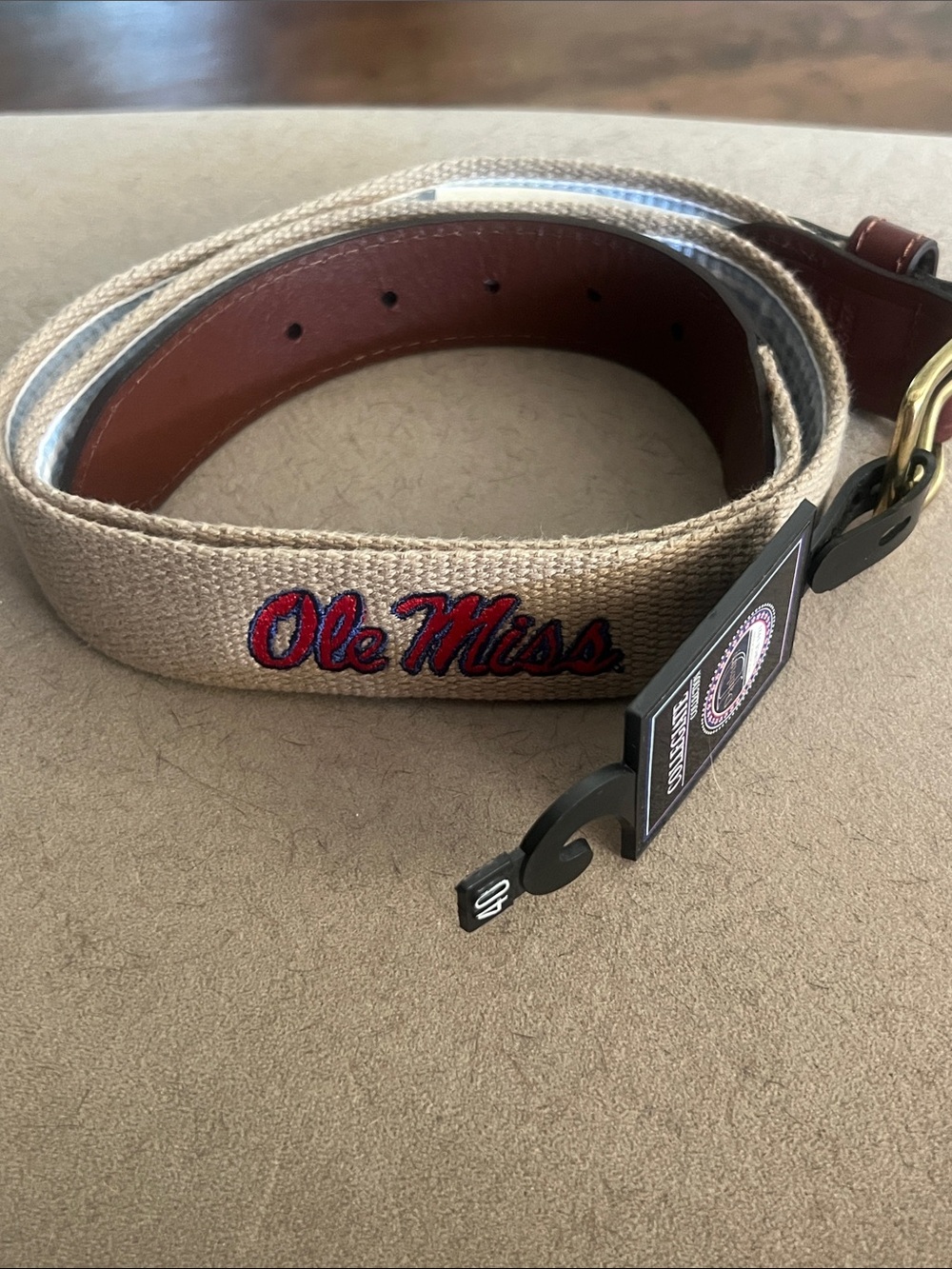 Ole Miss Embroidered Canvas Belt Bag - Khaki by Collegiate Collection, NWT